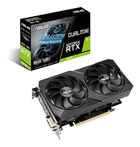 Image of ASUS Dual NVIDIA GeForce RTX 2070 Mini OC Edition Gaming Graphics Card (PCIe 3.0, 8GB GDDR6 Memory, HDMI, DisplayPort, DVI-D, for Intel NUC 9 Extreme Kit and Small Chassis.