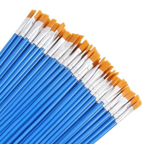 Image of DLUSZERT 160Pcs Small Flat Paint Brushes for Craft, Flat Small Brush Bulk, Paintbrushes Set for Miniature Detail Painting, Acrylic Watercolor Painting and Crafting, Oil Painting