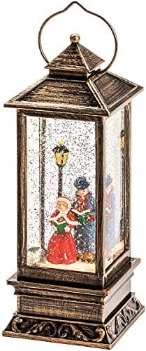 Image of Konstsmide Christmas Decorations LED Snow Globe Lantern Dickensian Scene, Water Filled/Water Spinner/Indoor Use (IP20)/Battery Operated 3xC 1.5V (excl.) / Lantern 1 Warm White Diode