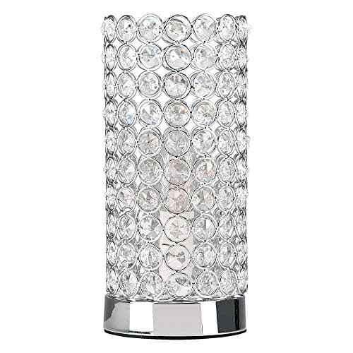 Image of MiniSun | Modern Polished Chrome and Clear K9 Crystal Jewel Touch Table Lamps | Table Lamps, Home Décor & Improvement Essential | Set of 2 | Includes 5W LED Bulbs [3000K Warm White]