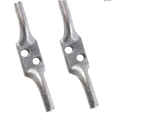 Image of Fort Fasteners Cleat Hook 100mm BZP Heavy Duty Galvanised Rope Cord, Flagpole Cleat Hook Trailer Rope Tiebacks Roman Blind Cord Hooks for Washing Line with Screws - 4 inch (2)