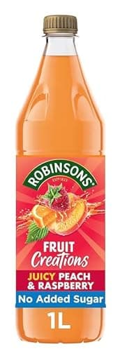 Image of Robinsons Fruit Creations No Added Sugar Fruit Squash Drink Concentrate, Mixed Fruit, 1L (Peach & Raspberry)