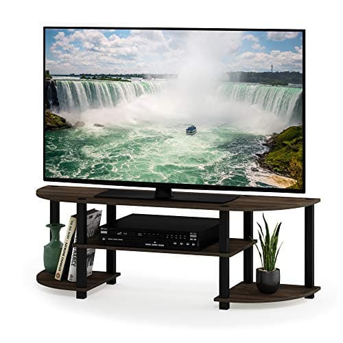 Image of Furinno TURN-S-TUBE TV Stand, Wide Entertainment Center, TV Console for TV up to 55 Inch, for Living Room, Bedroom, Columbia Walnut