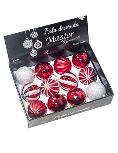 Image of Bestgift 8cm/3.15" Delicate Painting Glittering Shatterproof Christmas Tree Ball Decorative Hanging Baubles Set Section F 12 pcs in 1 box