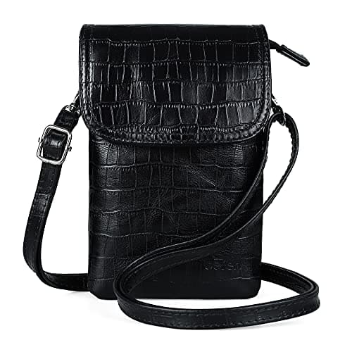 Image of befen Genuine Leather Phone Bag, Real Leather Phone Purse Wallet, Small Cell Phone Cross Body Bag for Women with Long Strap and Key Ring - Fit Phone 11, 8 Plus or Phone Less 6.5 Inch