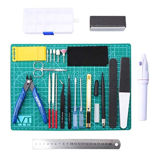 Image of Aussel Gundam Model Tools Kit, Model Basic Tools Craft Set, Hobby Building Craft Set, for Basic Model Building Repairing and Fixing, 26 Pcs