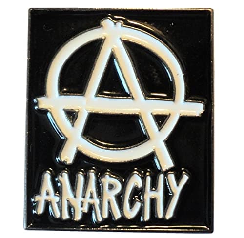 Image of GBJUK Black Anarchy Pin Lapel Badge with Butterfly Clasp Back