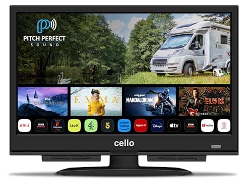 Image of Cello 16" 12V Smart TV, Made in the UK – WebOS, Freeview Play, FreeSat, Bluetooth, Pitch Perfect Sound, Prime Video, Apple, BBC – Ideal for Campervans, HGVs & Boats