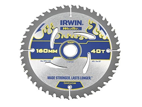 Image of IRWIN IRW1897363 160 x 20mm 40-Teeth Weldtec Circular Saw Blade with ATB Tooth Grind