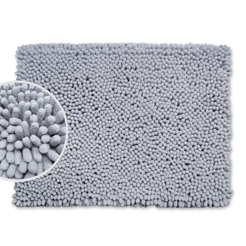 Image of Allure Jumbo Bobble Bath Mat Non Slip 50 x 70cm, Luxurious Deep Pile, Super Soft & Absorbent, Easy Care & Quick Dry (Dove Grey)