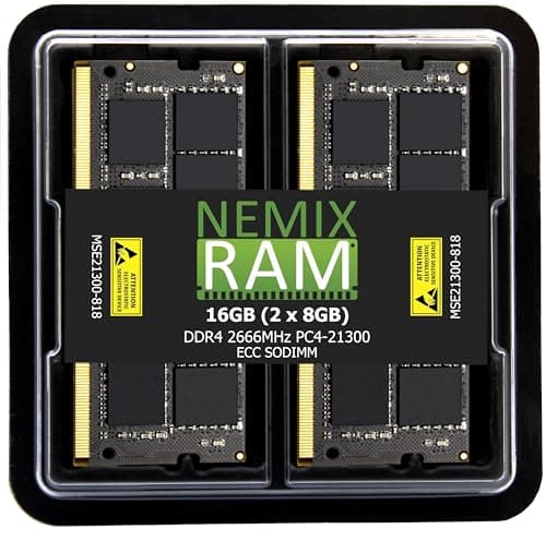 Image of NEMIX RAM 16GB (2X8GB) DDR4 2666MHz PC4-21300 1Rx8 1.2V CL19 260-PIN ECC SODIMM KIT Compatible with Synology DiskStation DS723+ NAS