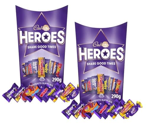 Image of Dairy Milk Heroes & Roses Chocolate Box 290g & NewCelebrations Chocolates Box 300g, An Assortment of Chocolates Perfect For Christmas & New Year (x2, Heros Chocolate Box)