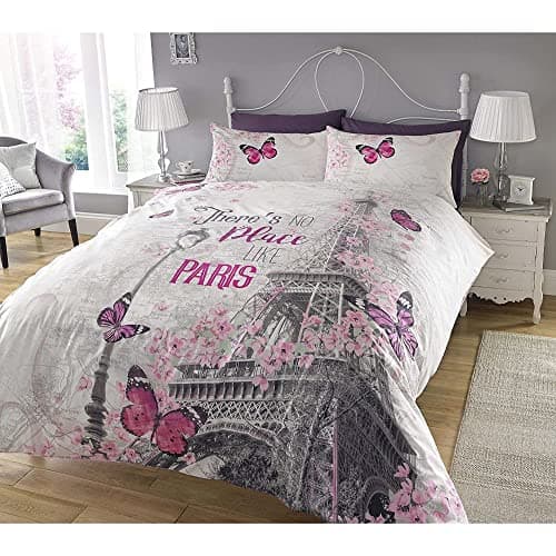 Image of Sleepdown New Paris Romance Duvet Cover & Pillowcase Set Bedding Digital Print Quilt Case Bedding Bedroom Daybed (Double)