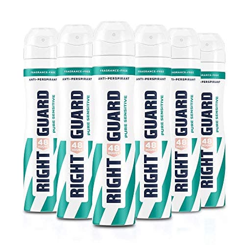 Image of Right Guard Women Deodorant, Total Defence 5 Pure Anti-Perspirant Spray, Multipack 6 x 250 ml