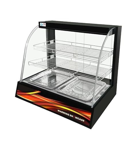 Image of Generic Black Commercial 2 Tier Glass Food Warmer Display Cabinet