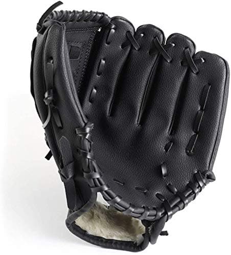 Image of ZYYRSS Baseball Glove for Kids/Youth/Adult, Softball Gloves,Sports Batting Gloves PU Leather Left Hand Glove, Right Hand Throw (Black, 11.5 inch)