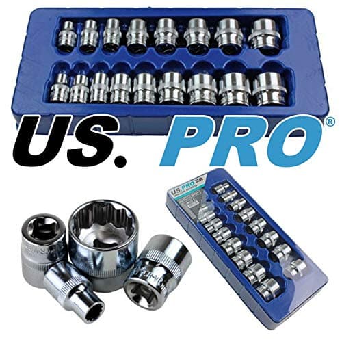 Image of US PRO 17pc 3/8 Dr Shallow Sockets 12 Point 8-24mm 3248