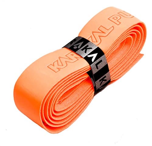 Image of Karakal - PU Super Grip - Self-Adhesive Grip Tape for Badminton, Squash, Tennis, Hockey Stick or Ice Hockey Stick – Pack of 5 or 24 – Assorted Colours, Orange, 3 Grips