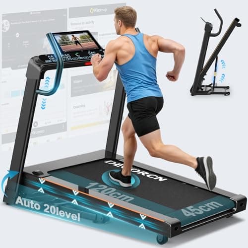 Image of Treadmills for Home Foldable -Incline Treadmill with 20 level Auto-4.5HP Ultra‑Quiet Motor-Portable Treadmill for 150KG High Weight Capacity -12 Programs-LED Display & Bluetooth Speakers for Home Use