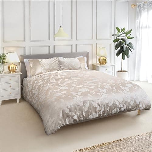 Image of Emma Barclay Butterfly Meadow - Embellished Jacquard Duvet Set in Cream - King