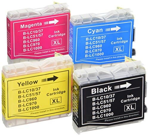 Image of Prestige Cartridge LC1000 / LC970 Ink Cartridges for Brother DCP-130C DCP-330C DCP-750CW 2580C 440CN 460CN 685CW 845CW 5460CN Black/Cyan/Magenta/Yellow (Pack of 4)