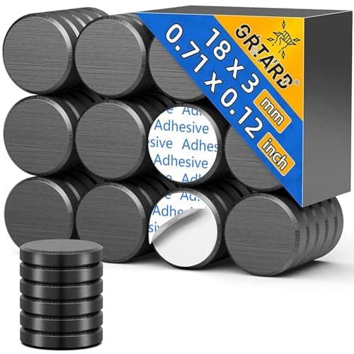 Image of Grtard 20 Pack Ceramic Magnets for Crafts, Small Round Disc Crafts Magnets with Adhesive Backing, Flat Circle Ferrite Industrial Magnet for Craft, DIY, Science, Hobbies, Project, 0.71inch x 0.12inch