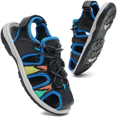 Image of Daclay Boys Girls Toddler/Little Kid/Big Kids Sandals Summer Outdoor Summer Closed Toe Beach Sandals Athletic Outdoor Drying Sport Sandals