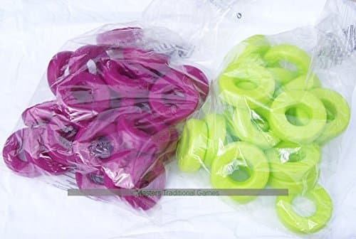 Image of Pack of 42 spare disks for Mega 4 in a Line (purple and light green)