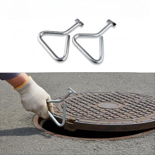 Image of Pack of 2 Heavy Duty Manhole Cover Lifting Keys – Heavy Duty Drain Lid Removal Tool for Inspection Covers, Sewer Grates or Utility Access Panels