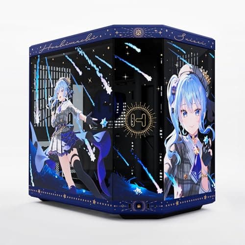 Image of Hyte Y70 Hoshimachi Suisei Official Licensed - Mid-Tower ATX Gaming PC Desktop Case - Panoramic Tempered Glass - Dual Chamber - High Airflow Chassis - PCIE 4.0 Riser Cable Included - Blue