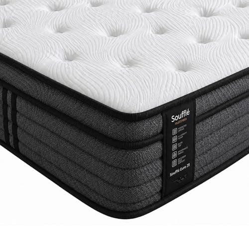 Image of SANA SLEEP 4FT6 Double Mattress,9 Zone Orthopedic Double Mattress, Comfortable Home Pocket Spring Mattress, Breathable Anti-Slip Design for Undisturbed Sleep,135x190x25 cm