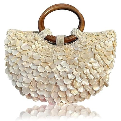 Image of mophrati Shell a must-have summer. are and Exquite and for women. woven shell bags are white dinners, parties, weddings