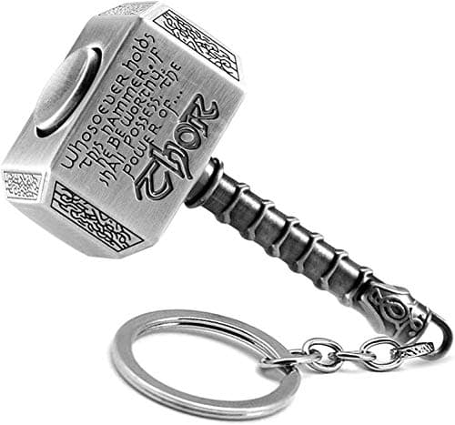 Image of N10BD Marvel Avengers Thor's Hammer Large Pewter Keyring (Grey)"