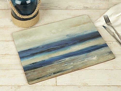 Image of Creative Tops Abstract Ocean View Large Premium Cork-back Placemats, Blue, 29.000 x 40.000 x 1.900 cm, Set of 4