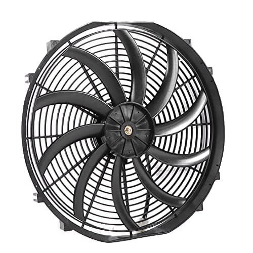 Image of 16 inches Electric Radiator Cooling Fan, DC 12V 120W 2250 Rpm Slim Fan, Universal 3000 Cfm Reversible Push or Pull with Mounting Kit, Engine Cooling Fan Replacement for Cars Trucks Rvs Modification