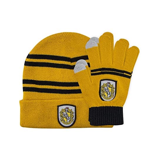 Image of Cinereplicas - Harry Potter - Beanie and Gloves Set - Kids - Offcially licensed - Hufflepuff - Yellow & black