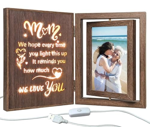 Image of Light Up Mum Photo Frame Birthday Gifts for Mum from Daughter Son, Holds Two 4x6 Photos