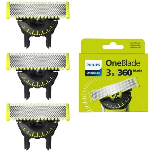 Image of Philips OneBlade Original 360 Blade Heads, Compatible with all OneBlade and Pro Electric Shaver & Trimmers, Original from Philips, 3x One Blade, 12-Month Supply (QP430/60)