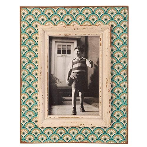 Image of Sass & Belle Boudoir Photo Frame, Wood, Aqua/Pink, 15 x 10 cm