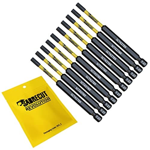 Image of 10 x SabreCut SCTX2789_10 89mm T27 TX27 Magnetic Impact Screwdriver Driver Bits Set Torx Heavy Duty