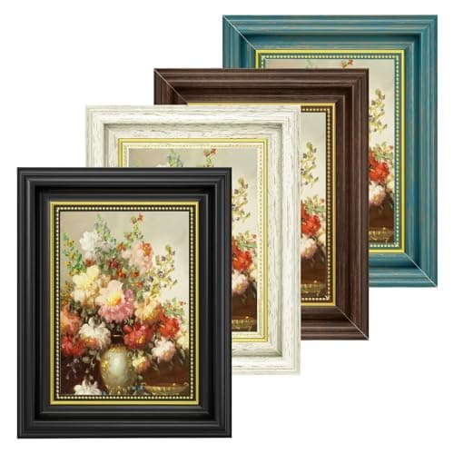 Image of 6x4 Photo Frames - 4Pack Vintage Picture Frames 6x4 for 15x10 cm Photo Picture Poster, PS 4x6 Picture Frames for Wall Mount & Tabletop