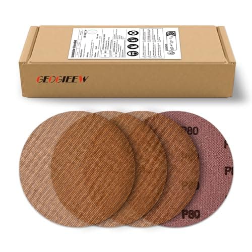 Image of GEOGIEEW 50Pcs Mesh Sanding Discs 150mm, Hook and Loop Orbital Sander Sanding Discs, Assorted Grits 60/80/120/180/240, Round Sandpaper Sheets for Orbital Sander Wood Metal