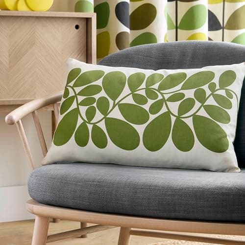 Image of Orla Kiely Sycamore Stripe Cushion – Dill Green - 40cm x 60cm