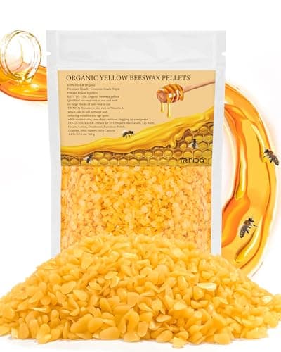 Image of TRINIDa Beeswax Pellets 500g, Yellow Bees Wax for DIY Candles, Beeswax for Candle Making, Skin, Body, Face, and Hair Care, Lotions, DIY Creams, Lip Balm and Soap Making Supplies