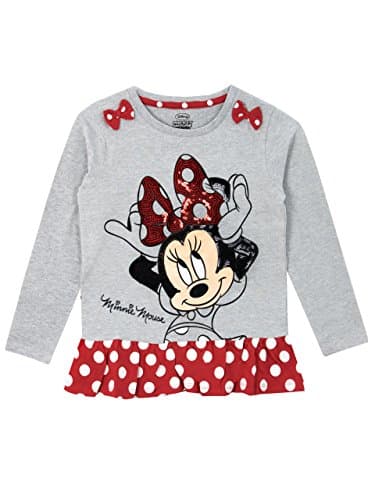 Image of Disney Girls Minnie Mouse Long Sleeved Top Age 5-6 Years Multicoloured