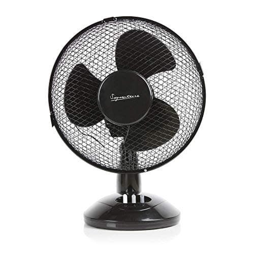 Image of Signature 9” 2 Speed Desk Fan with Oscillation, Adjustable Tilt, Black, S40008B