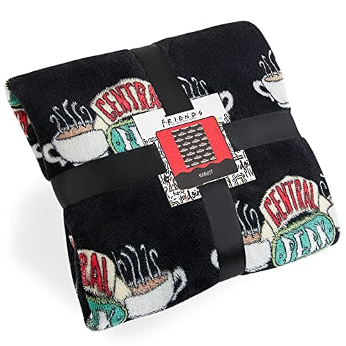Image of FRIENDS TV Show Fleece Blanket, Super Soft Central Perk Blankets Throws, Warm And Cuddly Official Show Merchandise For Home (Black)
