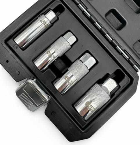 Image of Autojack Spark Plug Socket Set 3/8 Inch, 16mm Thin Wall Spark Plug Socket Wrench Removal Tool Compatible with BMW, MINI, Mercedes, 12 Point 14mm, 16mm, 21mm