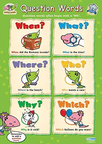 Image of Daydream Education Question Words | Early Years & Primary School Posters | Gloss Paper Measuring 485mm × 648mm (C1) | Children’s Learning for The Classroom | Education Charts
