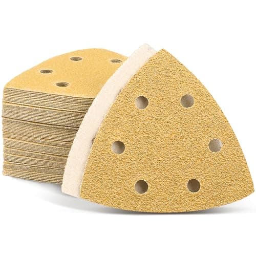 Image of Shineboc Delta Triangle Sanding Pads 400 Grits,Multi Tool Sanding Sheets 93 x 93 x 93 mm for Delta Sanders/Multi-Sanders(60Park)